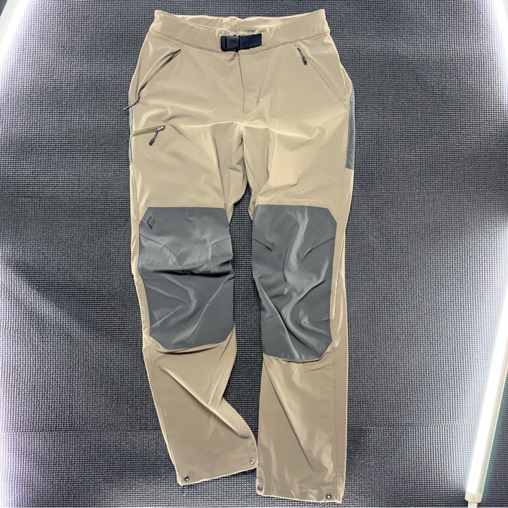 Black Diamond Men’s Tan Cargo Pants with Black Knee Reinforcements